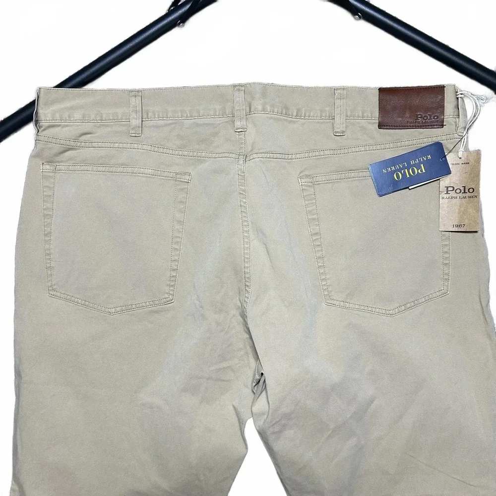 Polo Ralph Lauren Mens 5-Pocket Straight Leg Chino Pants‎ Tan 40x30 NWT
